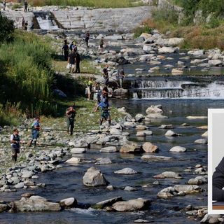 Foto: il torrente Ovesca, nel riquadro l'assessore Maurizio Gianola