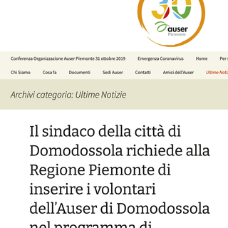 Volontari dell'Auser saranno vaccinati grazie all'intervento del sindaco di Domodossola