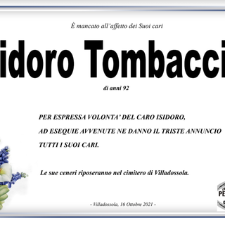 Isidoro Tombaccini di anni 82