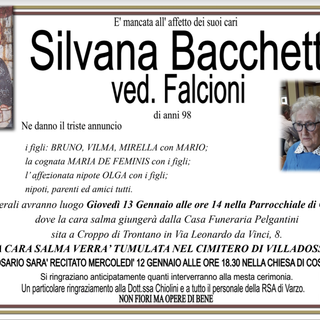 Silvana Bacchetta ved. Falcioni di anni 98