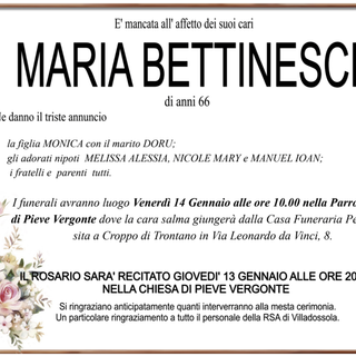 Maria Bettineschi di anni 66