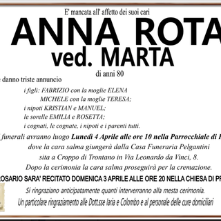 Anna Rota ved. Marta di anni 80