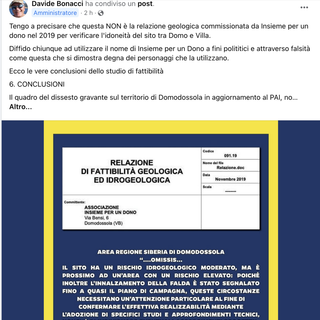 Nuovo ospedale, Davide Bonacci accusa: &quot;Falsa la relazione idrogeologica utilizzata sui social a fini politici&quot;