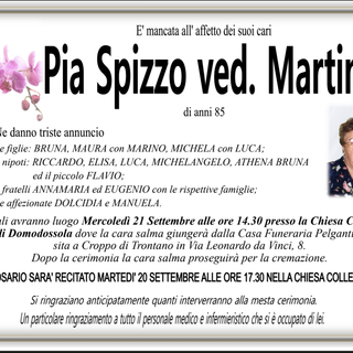 Pia Spizzo ved. Martinoli di anni 85