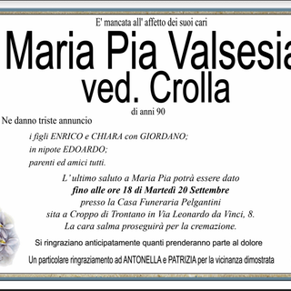 Maria Pia Valsesia ved. Crolla di anni 90