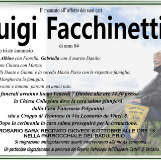 Luigi Facchinetti di anni 84