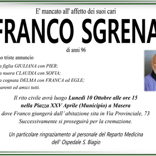 Franco Sgrena di anni 96