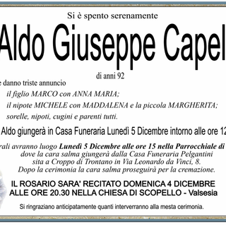 Aldo Giuseppe Capelli di anni 92