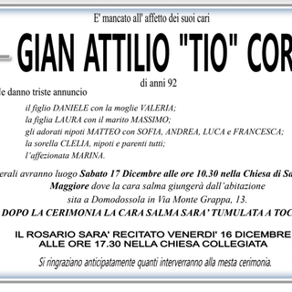 Gian Attilio &quot;Tio&quot; Corti di anni 92