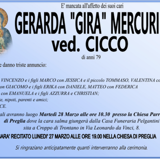 Gerarda &quot;Gira&quot; Mercuri ved. Cicco di anni 79
