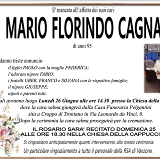 Mario Florindo Cagnacci di anni 85