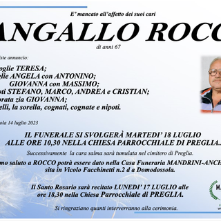 Pangallo Rocco di anni 67