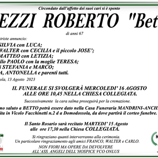 Chezzi Roberto &quot;Betto&quot; di anni 67
