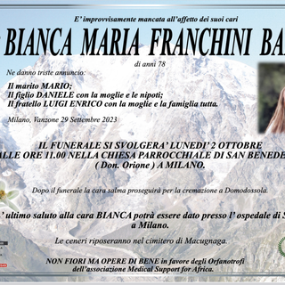 Bianca Maria Granchini Barell di anni 78