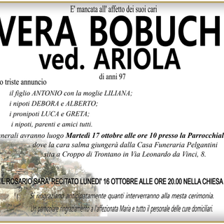 Vera Bobuch ved. Ariola di anni 97