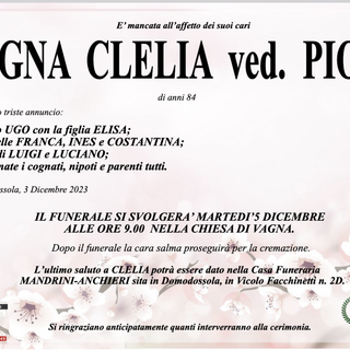 Bugna Clelia ved. Pioda di anni ved. di anni 84