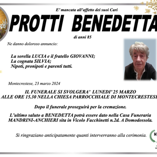 Protti Benedetta di anni 85