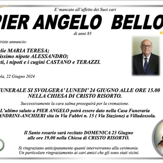 Pierangelo Bellò di anni 85