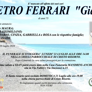 Pietro Ferrari &quot;Gian&quot; di anni 75