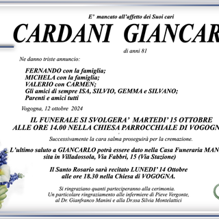 Cardani Giancarlo di anni 81