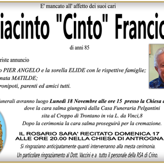 Giacinto "Cinto" Francioli di anni 85