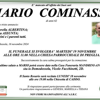 Mario Cominassi di anni 62