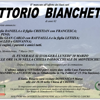 Vittorio Bianchetti di anni 62