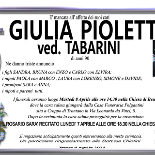 Giulia Pioletti ved. Tabarini di anni 90