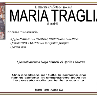 Maria Traglia di anni 91