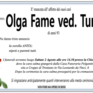 Olga Fame ved. Turini 93 anni