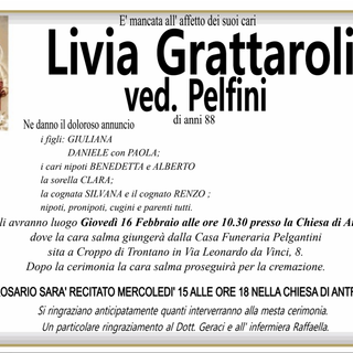 Livia Grattaroli ved. Pelfini di anni 88