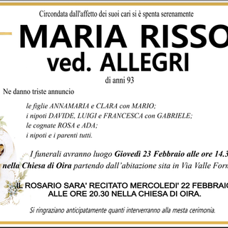 Maria Risso ved. Allegri di anni 93