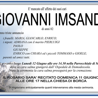 Giovanni Imsand di anni 82