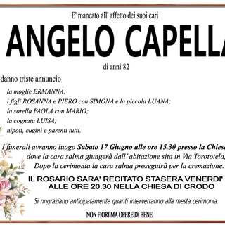 Angelo Capella di anni 82