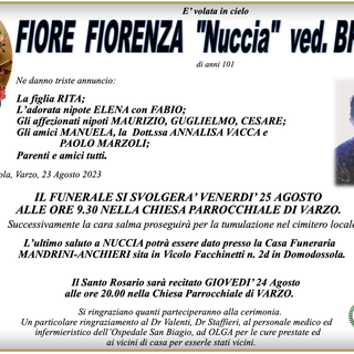 Fiore Fiorenza &quot;Nuccia&quot; ved. Brusco di anni 101