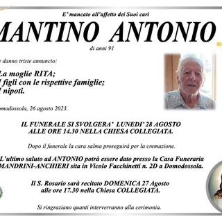 Mantino Antonio di anni 91