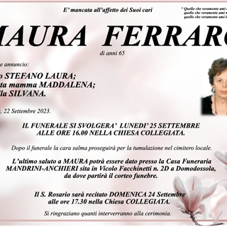 Maura Ferraro di anni 65