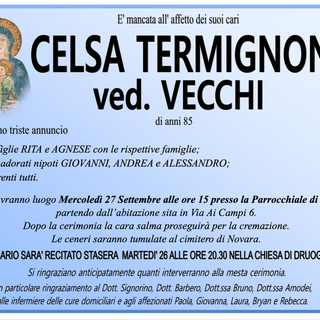 Celsa Termignoni ved. Vecchi di anni 85