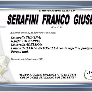 Serafini Franco Giuseppe di anni 84