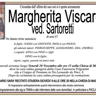 Margherita Viscardi ved. Sartoretti di anni 87
