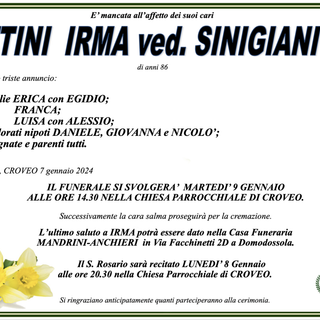 uttini Irma ved. Sinigiani di annni 86