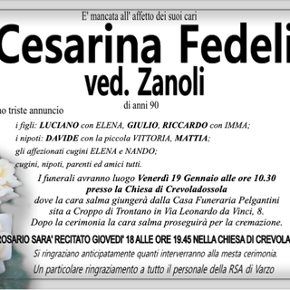 Cesarina Fedeli ved. Zanoli 90 anni