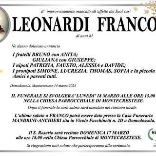 Leonardo Franco di anni 81