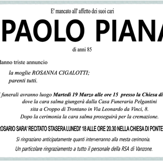 Paolo Piana di anni 85