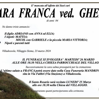 Cara Franca ved. Ghelfi di anni 81
