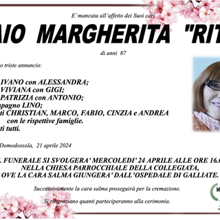 Caio Margherita &quot;Rita&quot; di anni 87