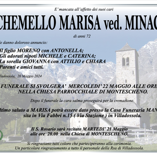 Chemello Marisa ved. Minacci di anni 72