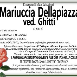 Mariuccia Dellapiazza ved. Ghitti 77 anni