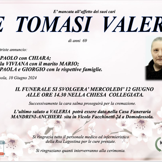 De Tomasi Valeria di anni 69
