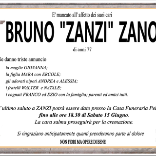 Bruno &quot;Zanzi&quot; Zanola di anni 77